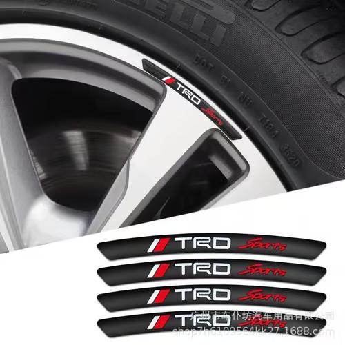 Sam's Accessories 4pcs TRD Sports Car Wheel aluminum Sticker For Toyota Accessories