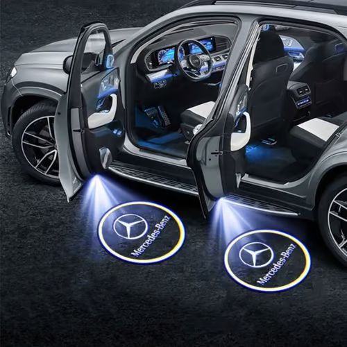 Sam's Accessories LED Projection Logo Ghost Shadow Car Door Welcome Light DIY Step Light Symbol Sign Badge Works with Mercedes Benz 2001-2007 W203 - 1 Pair