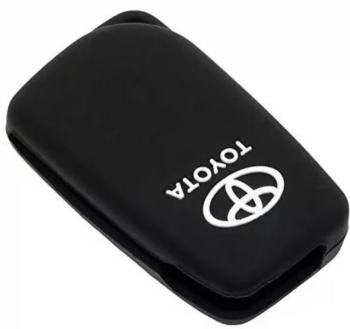 Sam's Accessories Silicone Key Cover for 3 Button Remote Flip Key Shell/Case/Body for Toyota Corolla Altis / Innova Crysta - Black Car Key Cover