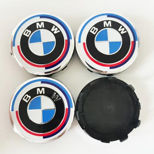 Sam's Accessories 4pcs OEM BMW Wheel Center Cap Set - 50 Year M  - 65mm or 56 mm