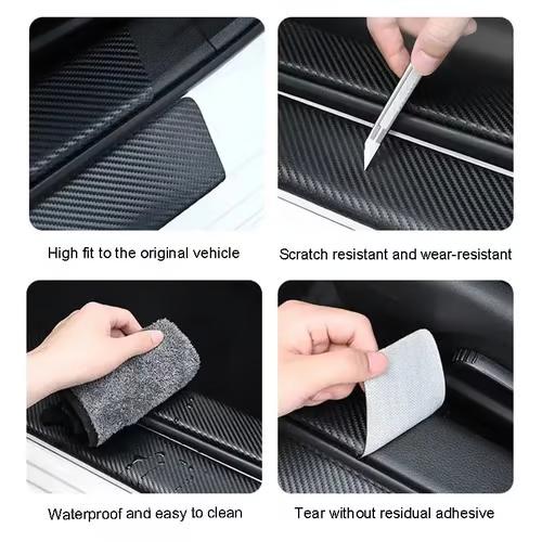Sam's Accessories 4pcs Carbon CAR DOOR SILL PROTECTOR