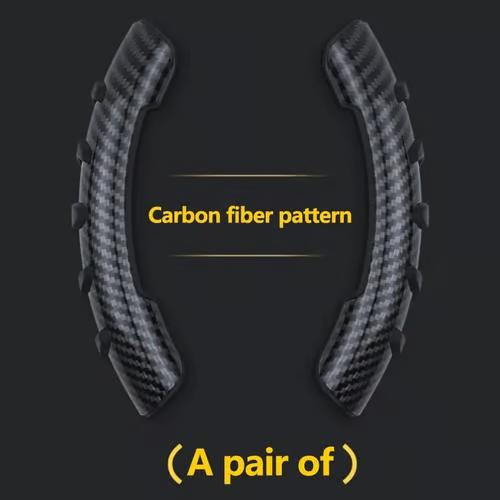 Sam's Accessories 2pc Carbon Fiber Universal Car Steering Wheel Booster Cover Non-Slip Accessories