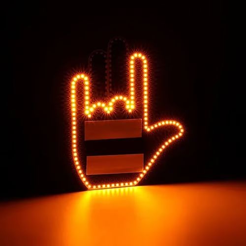 Sam's Accessories 1Car Gesture Light with Remote Finger Gesture Light Car LED Car Rear Window Funny Sign Hand Car Truck Auto Accessories Car Multifunction Reminder Lights (1pcs)
