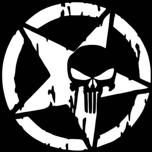 Sam's Accessories The Punisher Skull Decal | Vinyl Sticker Motorcycle Car Truck Star