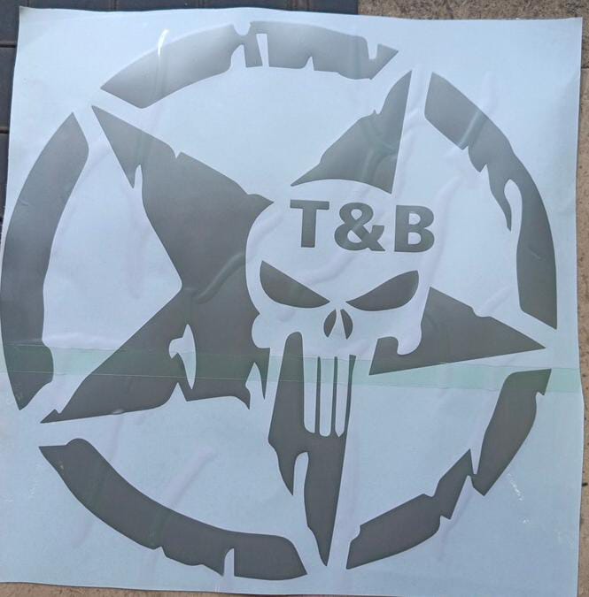 Sam's Accessories The Punisher Skull Decal | Vinyl Sticker Motorcycle Car Truck Star