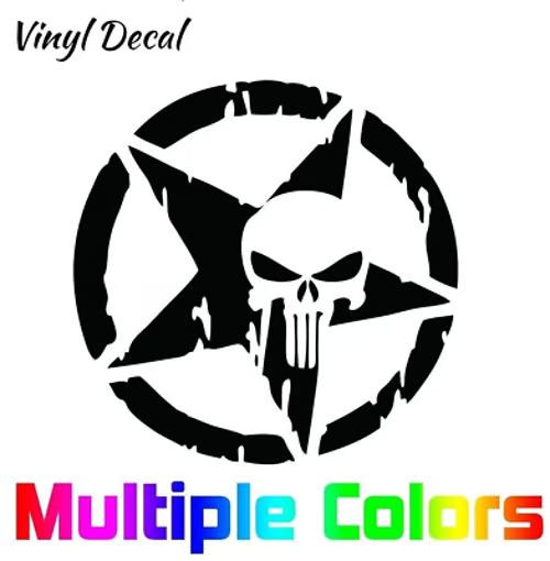 Sam's Accessories The Punisher Skull Decal | Vinyl Sticker Motorcycle Car Truck Star