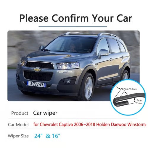 Sam's Accessories Chevrolet Captiva front wiper blades
