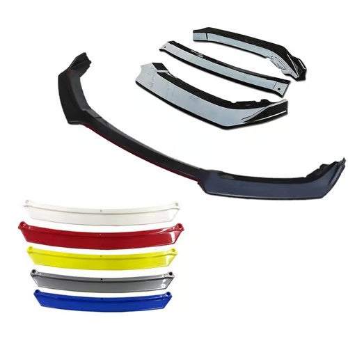 Sam's Accessories 4pcs Car Universal Black Front Bumper Spoiler Lip Chin Up Body Kit Splitter