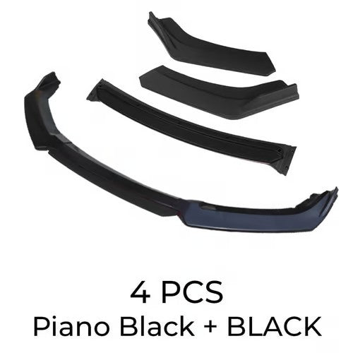 Sam's Accessories 4pcs Car Universal Black Front Bumper Spoiler Lip Chin Up Body Kit Splitter