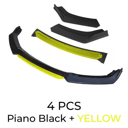 Sam's Accessories 4pcs Car Universal Black Front Bumper Spoiler Lip Chin Up Body Kit Splitter