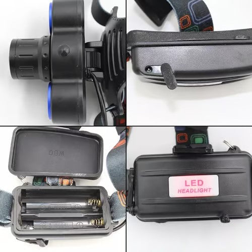 Sam's Accessories Headlight LED Headlamp Zoom Head Lamp XM-L T6 + XPE Q5 LED Light 4 Modes Lanterna