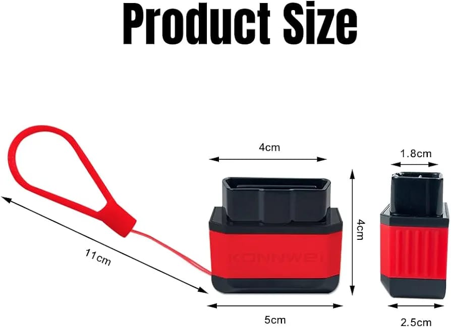 جهاز فحص وتشخيص أعطال السيارات اللاسلكي KW905 BT 5.0 OBDII من سامز أكسسواريز، متوافق مع أنظمة iOS وأندرويد، لون أحمر