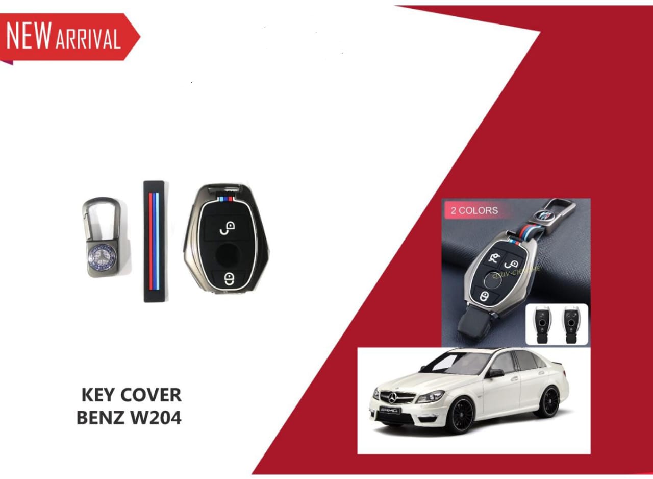 Sam's Accessories Metal Car Key Cover Compatible With Mercedes C Class | E Class | S Class | M Class | CLS | CLK | G Class | 2 Button Remote Key