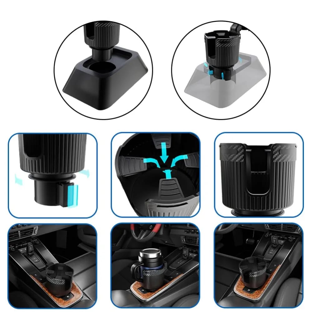 Sam's Accessories Car Cup Holder Expander, Car Cup Holder Expander Organizer, Coffee Drinks Bottle Holder Extender Adapter for Large Bottles Mugs