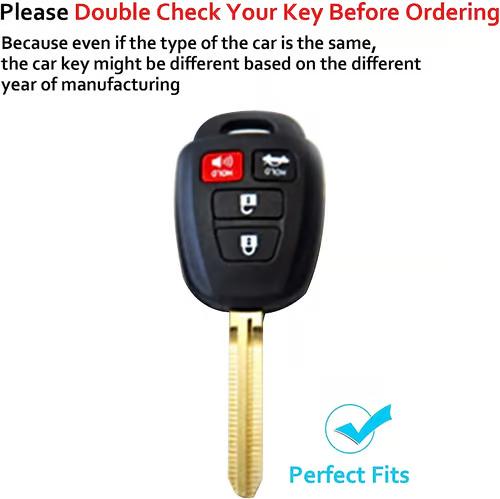 Sam's Accessories Toyota Key Fob Cover,for Toyota with Keychain Compatible with 2012-2019 Camry Corolla Yaris RAV4 Avalon Scion Highlander Venza Key Shells
