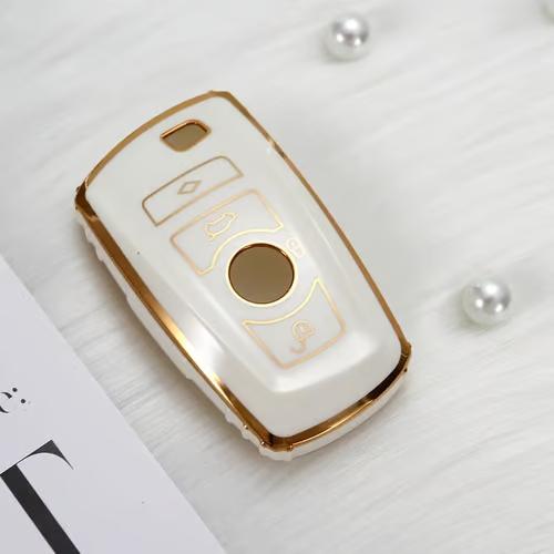 Sam's Accessories Key Fob Cover for BMW, Key Fob Case for BMW 1 3 4 5 6 7 Series X3 X4 M5 M6 GT3 GT5 Remote Control Key Premium Soft TPU Full Protection