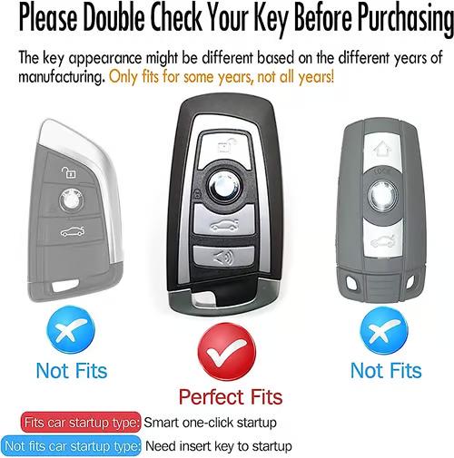 Sam's Accessories Key Fob Cover for BMW, Key Fob Case for BMW 1 3 4 5 6 7 Series X3 X4 M5 M6 GT3 GT5 Remote Control Key Premium Soft TPU Full Protection