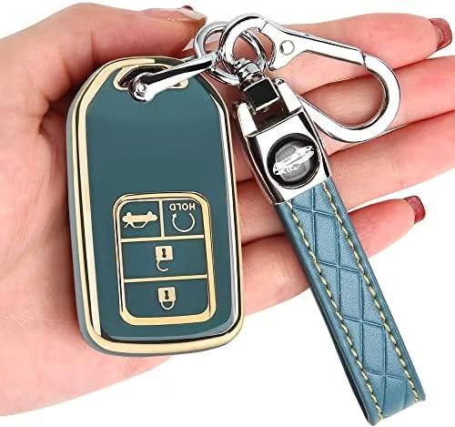 Sam's Accessories for Honda Key Fob Cover - Key Fob Case Shell Cover Holder with Keychain for Honda Accord Civic CRV Pilot Odyssey