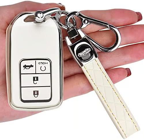 Sam's Accessories for Honda Key Fob Cover - Key Fob Case Shell Cover Holder with Keychain for Honda Accord Civic CRV Pilot Odyssey