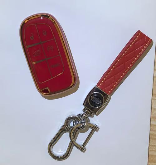 Sam's Accessories TPU Smart Key Fob Case Cover Kit with Keychain for Jeep Grand Cherokee Renegade 5 Key Gold Tone