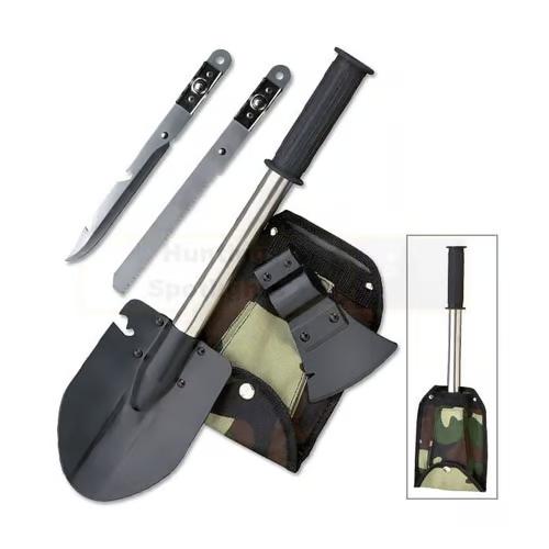 Sam's Accessories 6-in-1 Multi Tool Survival Kit AXE SHOVEL KNIFE SAW HAMMER NAIL PULLER W/ pouch