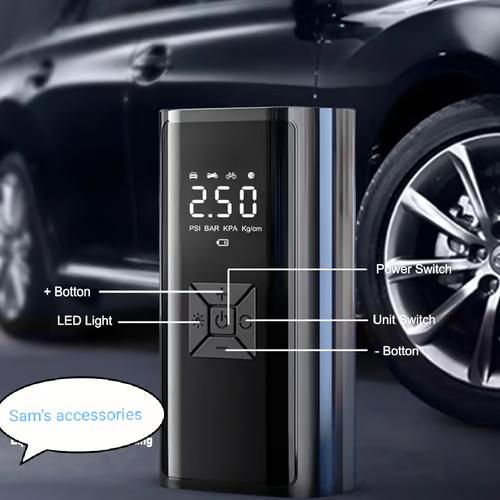 Sam's Accessories Air Pump, Mini Air Compressor Portable Tire Inflator Car Tire Inflator for Car Bicycle Motorcycle Basketball and Other Inflatables for Car Tires