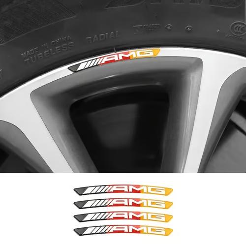 Sam's Accessories 4x Mercedes AMG Edition Sport Wheels Badge 3D Sticker Logo Emblem Decoration