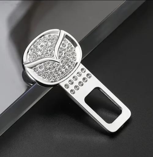 Sam's Accessories 2pcs Seat belt clip sound Stopper with strass