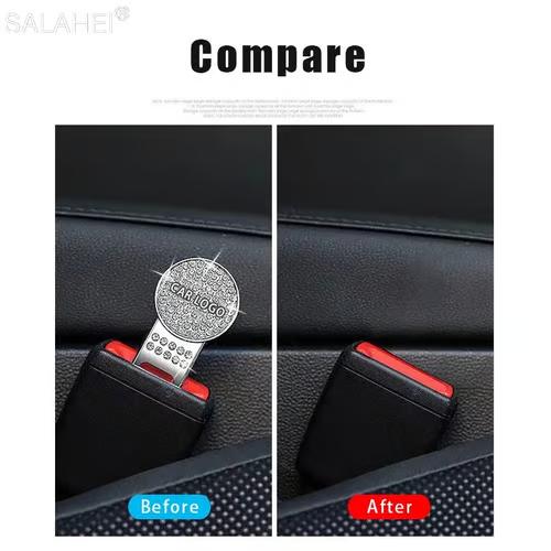 Sam's Accessories 2pcs Seat belt clip sound Stopper with strass