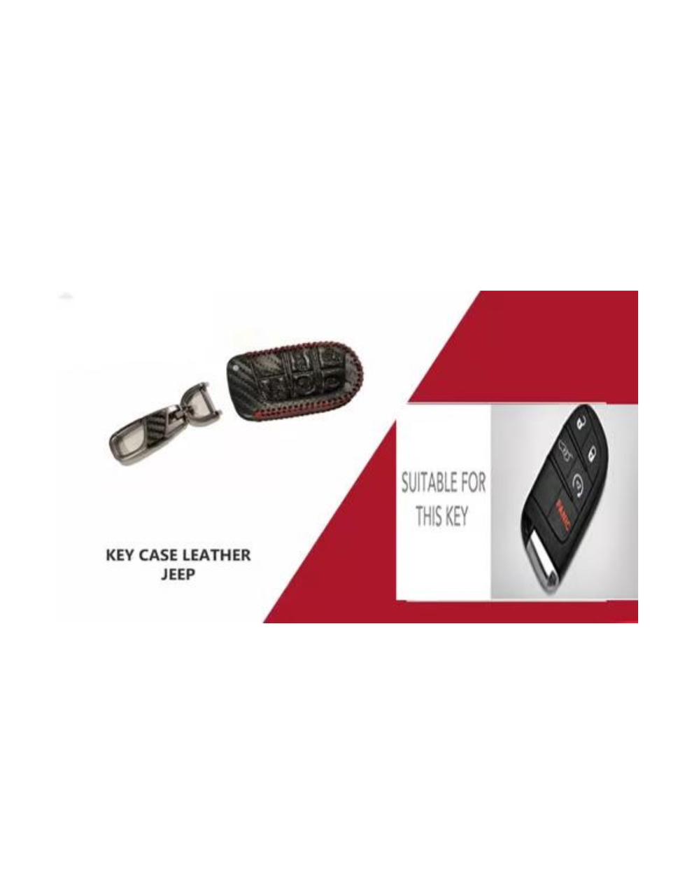 Sam's Accessories Leather carbon Car key Cover Cases Fit Jeep Grand Cherokee Dodge Challenger Charger Dart Durango Journey Chrysler 300,etc