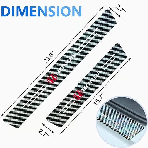 Sam's Accessories Car Door Sill Protector, 4 PCS Car Door Edge Protector, Carbon Fiber Leather Front/Rear Door Sill Scuff Plate Guard, Decorative Car Door Protector Sticker, Car Accessories