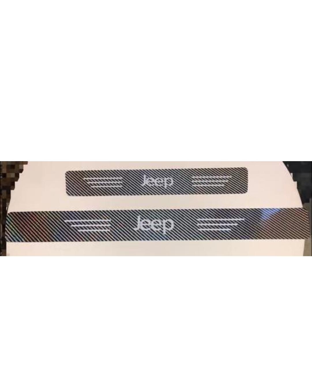 Sam's Accessories Car Door Sill Protector, 4 PCS Car Door Edge Protector, Carbon Fiber Leather Front/Rear Door Sill Scuff Plate Guard, Decorative Car Door Protector Sticker, Car Accessories