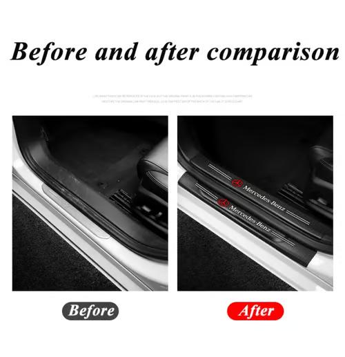 Sam's Accessories 4pcs Carbon CAR DOOR SILL PROTECTOR