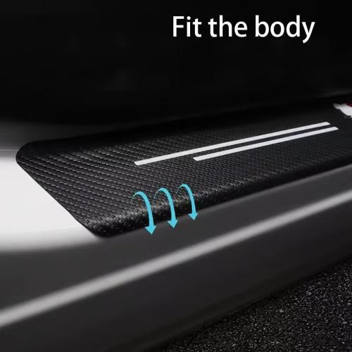 Sam's Accessories 4pcs Carbon CAR DOOR SILL PROTECTOR