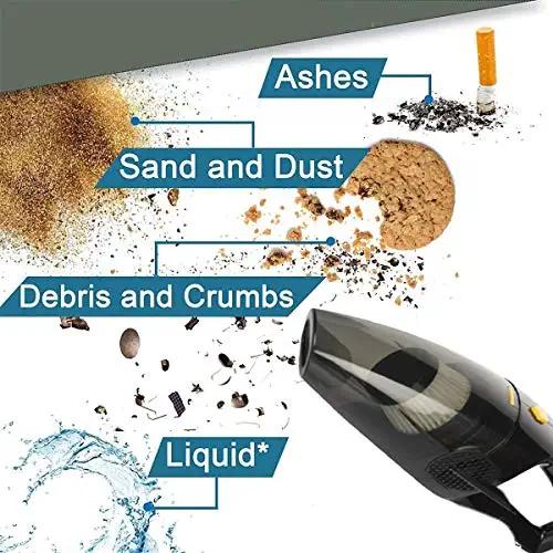 Sam's Accessories High Power Handheld Car Vacuum Cleaner for Car Dry and Wet DC12V (Black)