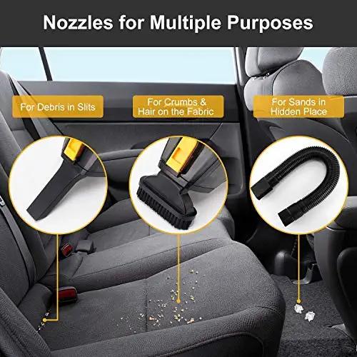 Sam's Accessories High Power Handheld Car Vacuum Cleaner for Car Dry and Wet DC12V (Black)