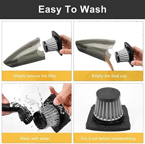 Sam's Accessories High Power Handheld Car Vacuum Cleaner for Car Dry and Wet DC12V (Black)