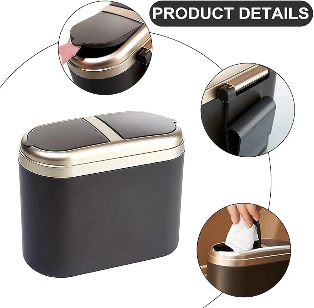 Sam's Accessories Auto Car Trash Bin Garbage Vehicle Dust Case Pressing Hanging Storage Mini Box