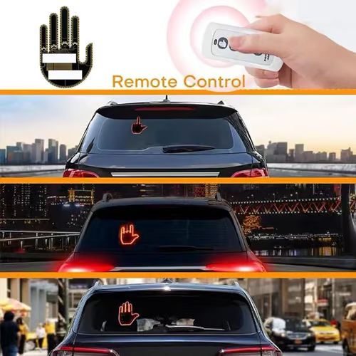 Sam's Accessories 1Car Gesture Light with Remote Finger Gesture Light Car LED Car Rear Window Funny Sign Hand Car Truck Auto Accessories Car Multifunction Reminder Lights (1pcs)