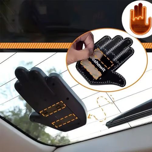 Sam's Accessories 1Car Gesture Light with Remote Finger Gesture Light Car LED Car Rear Window Funny Sign Hand Car Truck Auto Accessories Car Multifunction Reminder Lights (1pcs)