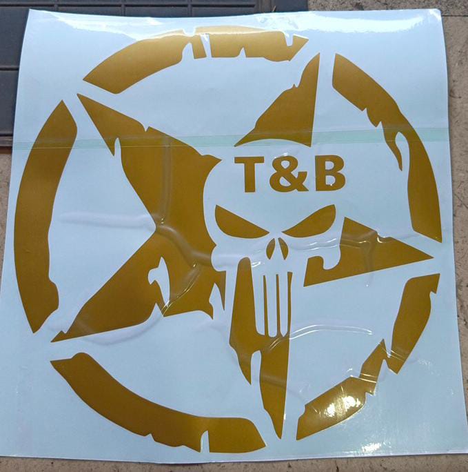 Sam's Accessories The Punisher Skull Decal | Vinyl Sticker Motorcycle Car Truck Star
