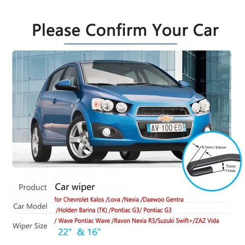 Sam's Accessories Chevrolet Aveo front 2002-2011wiper blades