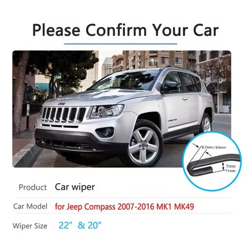 Sam's Accessories Jeep Compass front wiper blades