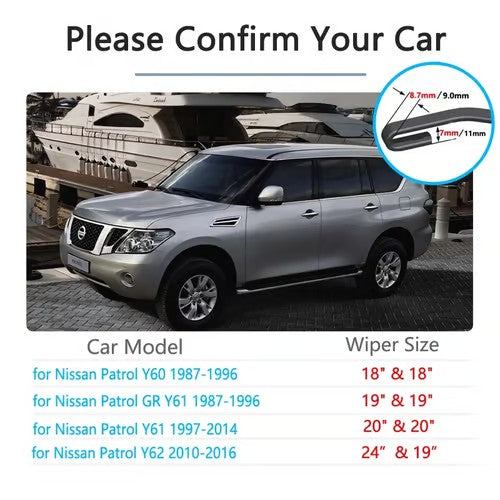 Sam's Accessories Nissan patrol front wiper blades