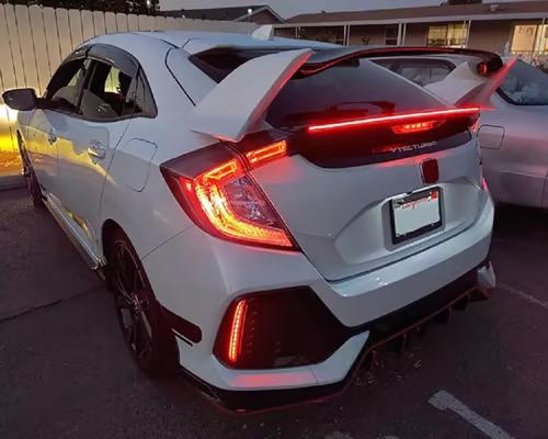 Sam's Accessories rear spoiler with led light carbon fiber or black