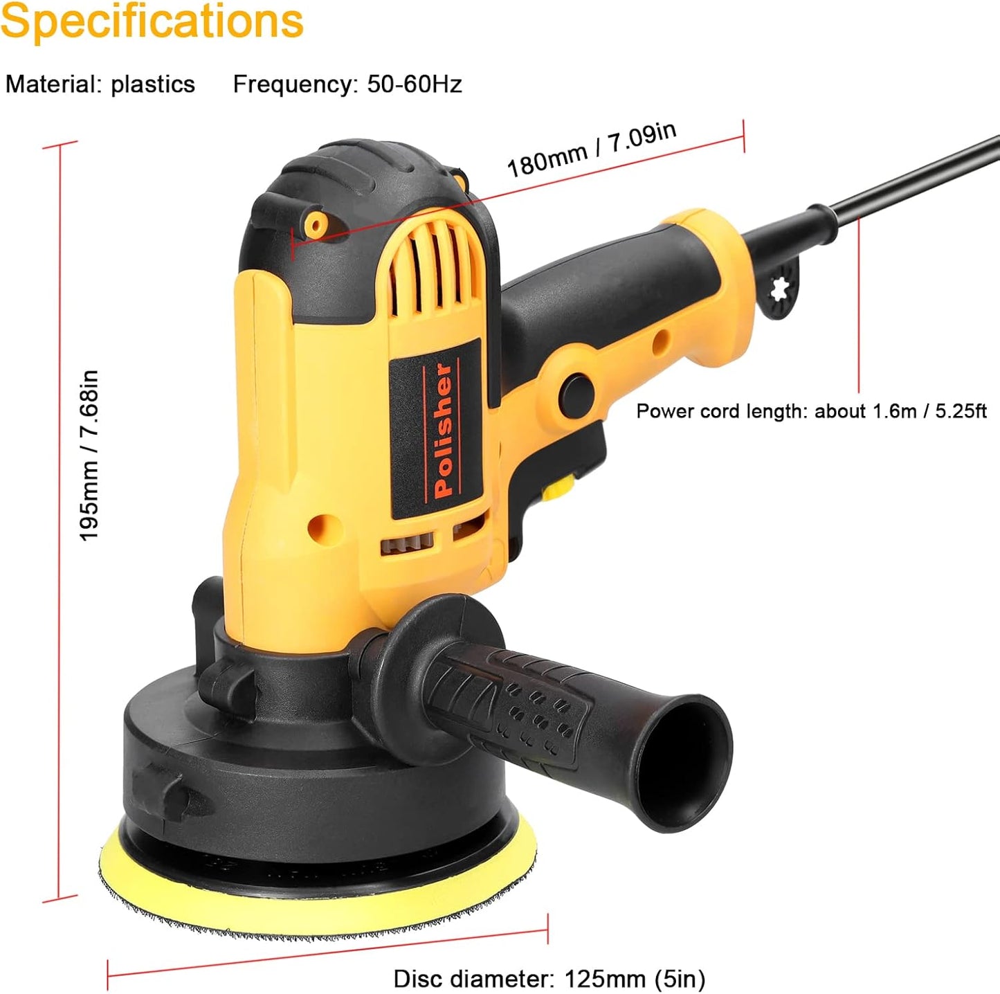 مجموعة أدوات تلميع السيارات من سامز أكسسواريز، 700 واط، ماكينة صنفرة وتلميع، سرعة دوران من 600 إلى 3700 دورة في الدقيقة، وسادة إسفنجية 5 بوصة، طقم تنظيف وتلميع، أداة تلميع الأجهزة المنزلية للعناية بالسيارات
