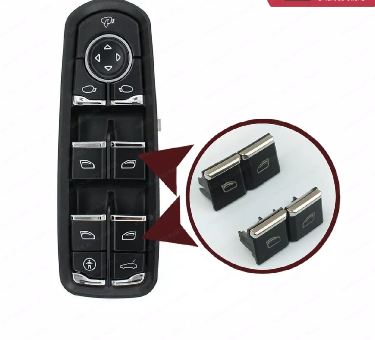 Sam's Accessories 4X Window Main Switch Button Cap Cover 7PP959858R DML REPLACEMENT for Porsche