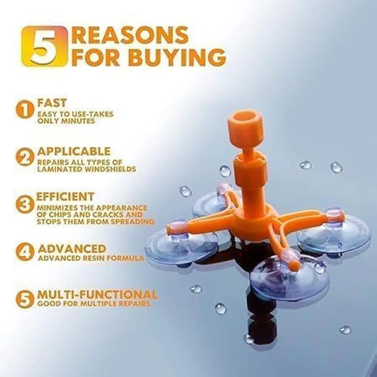 Sam's Accessories Car Windshield Repair kit, Windshield Crack Repair Kit, Windshield Repair Kit for Chips,Cracks, Cobwebs, Star-Shaped, Half-Moon Cracks