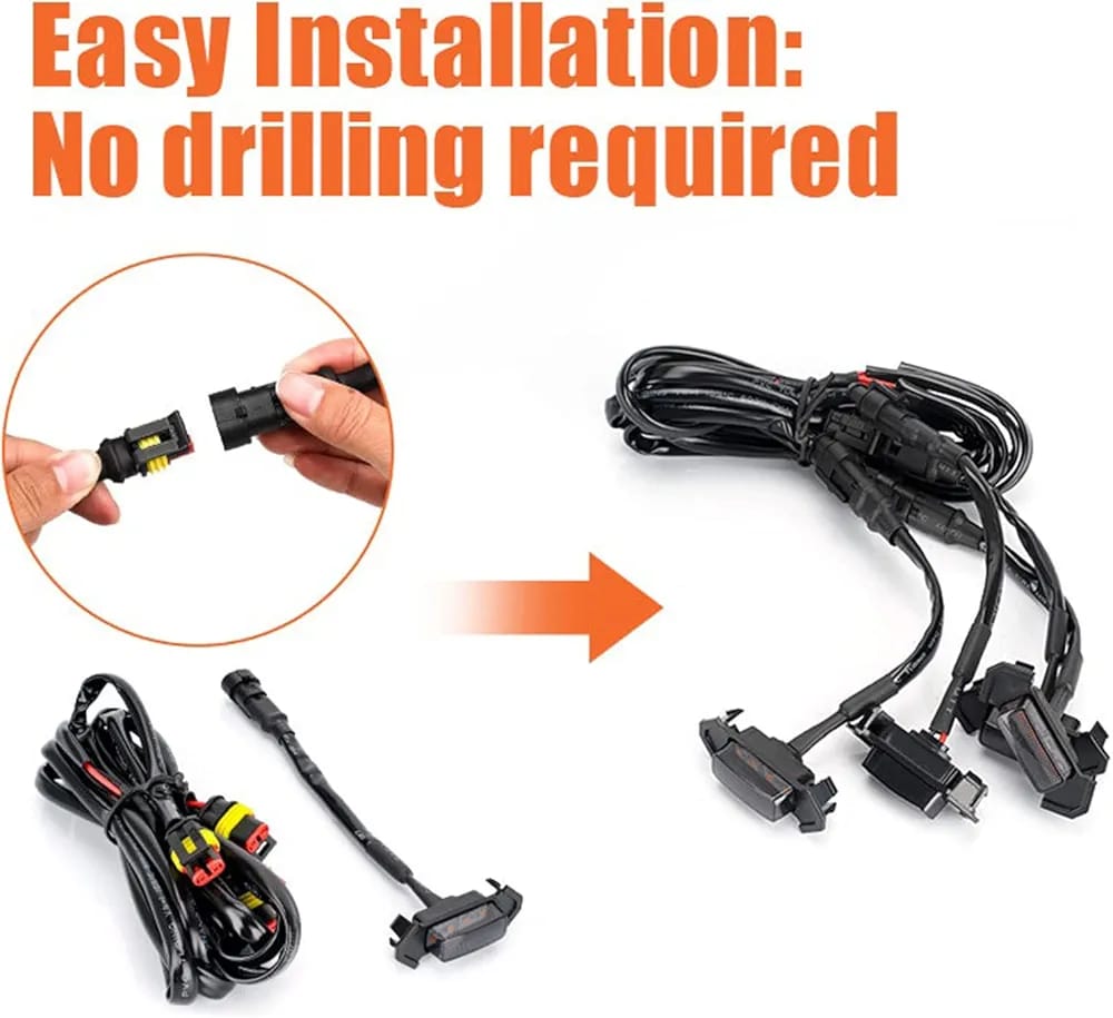 Sam's Accessories LED Grill Lights for 2016-2022 Aftermarket Toyota Tacoma TRD PRO Grille with Harness (Amber Light with Black housing)