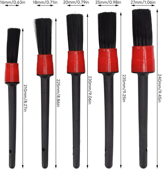 مجموعة سامز أكسسوارات مكونة من 5 قطع من فرش تنظيف السيارات والدراجات النارية الداخلية (أحمر)